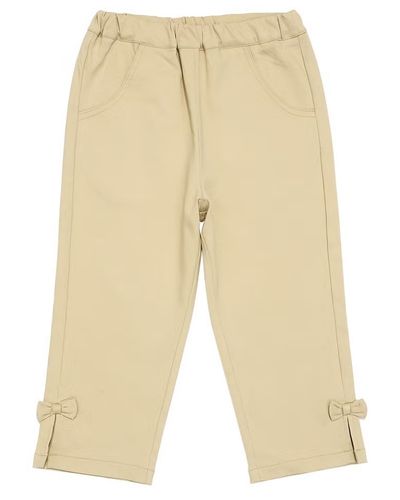 ストレッチツイル素材リボンつき７分丈パンツ