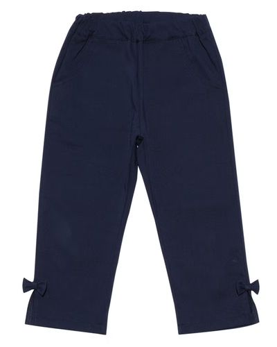 ストレッチツイル素材リボンつき７分丈パンツ