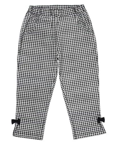 ストレッチ素材 ギンガムチェック柄 ７分丈パンツ