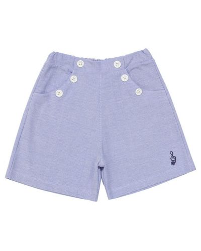 ストライプ柄 音符刺繍 ショートパンツ風キュロットパンツ