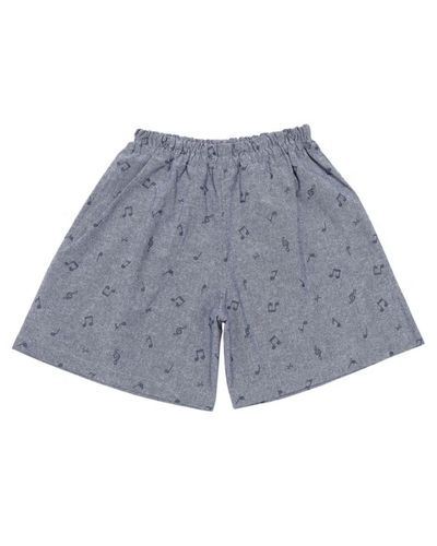 オリジナル音符プリント ダンガリーキュロットパンツ