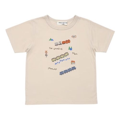 綿100％ 電車 ロゴ 刺繍 Tシャツ