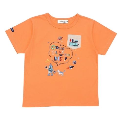 綿100％ ロボット ロゴ 刺繍 ポケット付き　Tシャツ