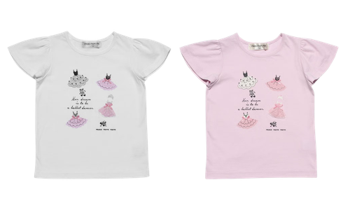綿100％バレエプリントTシャツ カラーバリエーション