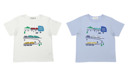 綿100％ 電車＆トンネル ワッペン Tシャツ カラーバリエーション