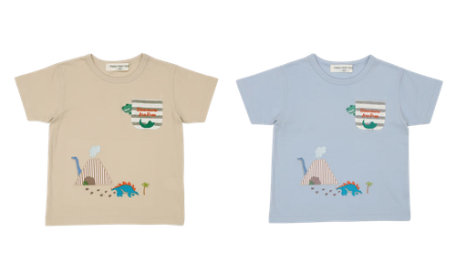 綿100％ 恐竜 ＆ 火山 Tシャツ カラーバリエーション