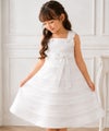 子供服 女の子 チュールタックドレス オフホワイト(11) モデル画像アップ