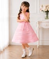 子供服 女の子 チュールタックドレス ピンク(02) モデル画像全身