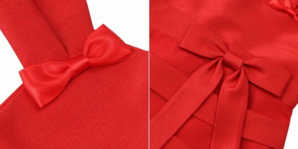 子供服 女の子 チュールタックドレス レッド(03) デザインポイント1