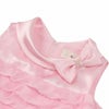 ベビー服 女の子 リボンつきチュールフリルAラインドレス ピンク(02) デザインポイント1