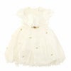 ベビー服 女の子 お花モチーフ付き重ね着風チュールドレス オフホワイト(11) 正面