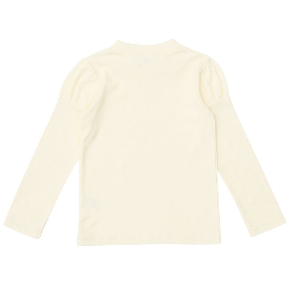 子供服 女の子 ハイネックＴシャツ 長袖 切替パフ袖 アイボリー(12) 背面