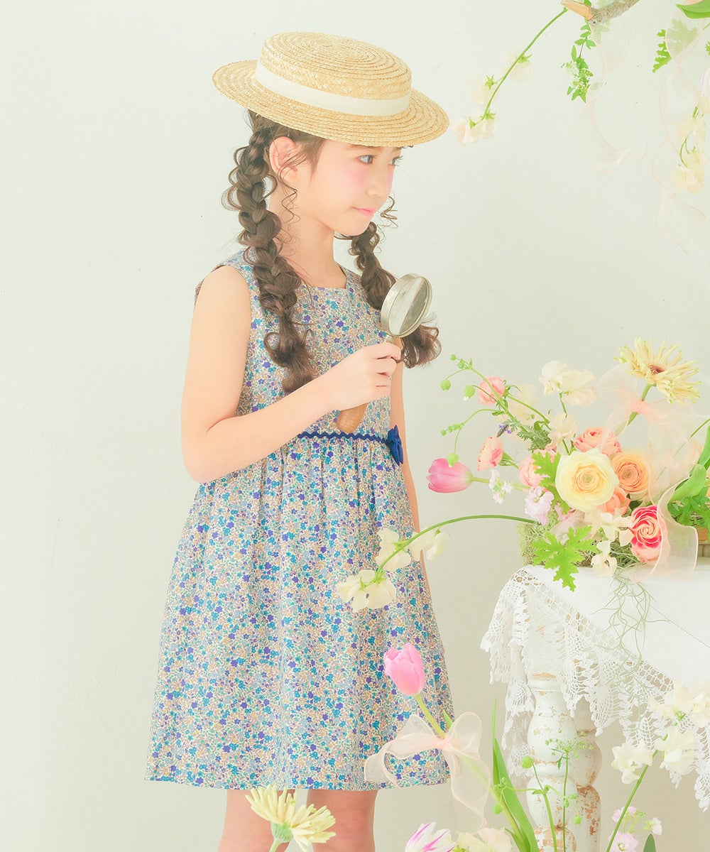 日本製 綿100％ 花柄 リボン付き ワンピース｜ベビー・子供服 通販
