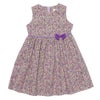 ベビー服 女の子 発表会　結婚式 日本製綿100％小花柄リボン付きギャザー パープル(91) 正面