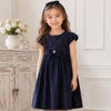 子供服 女の子 日本製花柄レースリボンブローチ付きワンピース
