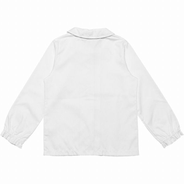 子供服 女の子 スカラップリボン刺繍入り地模様ドビー織りブラウス ホワイト(01) 背面