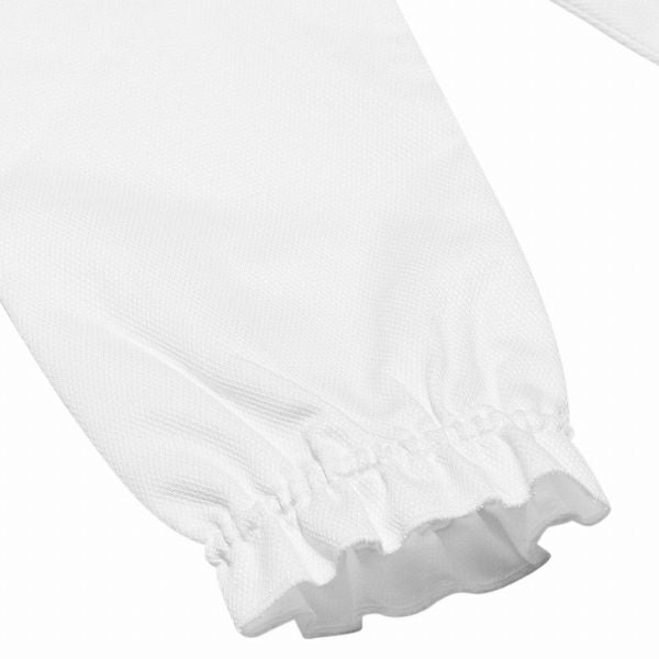 子供服 女の子 スカラップリボン刺繍入り地模様ドビー織りブラウス ホワイト(01) デザインポイント2