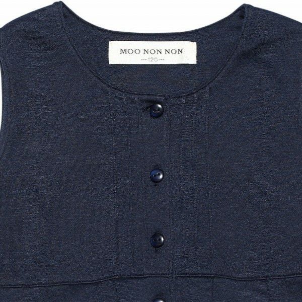 子供服 女の子 ダブルニットギャザーワンピース ネイビー(06) デザインポイント1