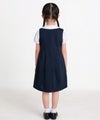 子供服 女の子 ダブルニットギャザーワンピース ネイビー(06) モデル画像2