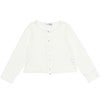 ベビー服 女の子 パール加工花柄カーディガン オフホワイト(11) 正面
