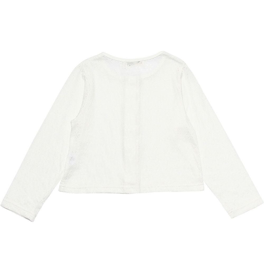 ベビー服 女の子 パール加工花柄カーディガン オフホワイト(11) 背面