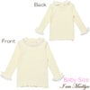 ベビー服 女の子 ベビーサイズ綿100％レース＆リボン付きタートルネックTシャツ