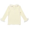 ベビー服 女の子 ベビーサイズ綿100％レース＆リボン付きタートルネックTシャツ オフホワイト(11) 背面