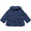 子供服 女の子 リボン＆フリル中綿入りコート ネイビー(06) 背面