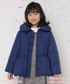子供服 女の子 リボン＆フリル中綿入りコート ネイビー(06) モデル画像3