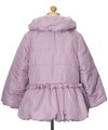 子供服 女の子 リボン＆フリル中綿入りコート パープル(91) トルソー背面