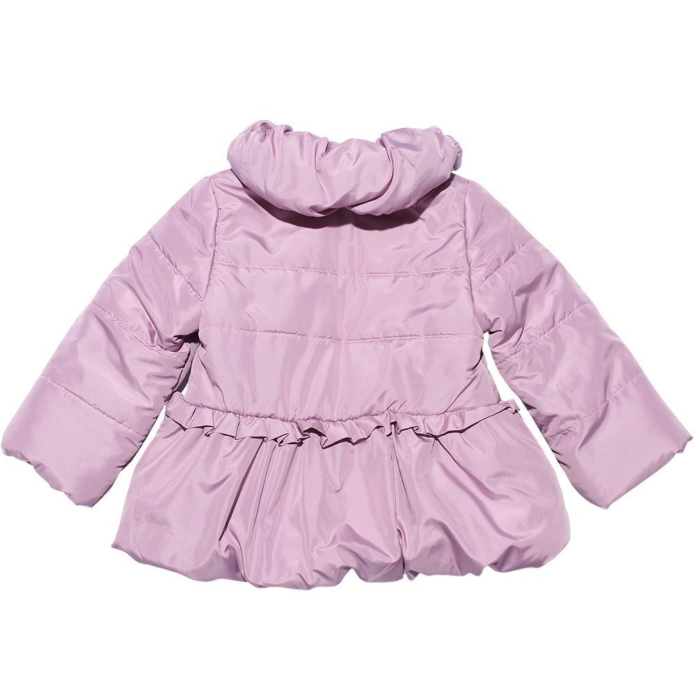 子供服 女の子 リボン＆フリル中綿入りコート パープル(91) 背面