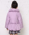 子供服 女の子 リボン＆フリル中綿入りコート パープル(91) モデル画像2