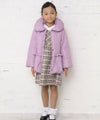 子供服 女の子 リボン＆フリル中綿入りコート パープル(91) モデル画像4