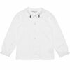 子供服 女の子 綿100％音符刺繍襟付きブラウス ホワイト(01) 正面