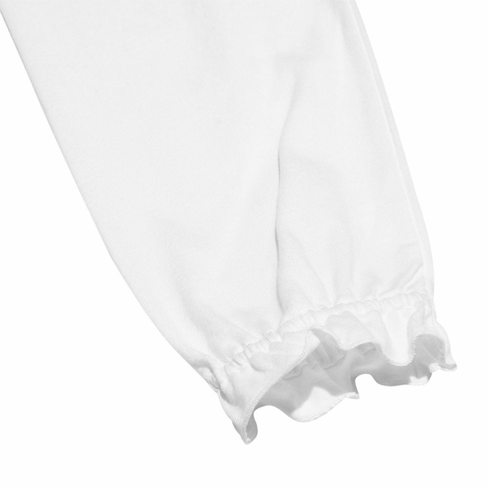 ベビー服 女の子 ベビーサイズ綿100％音符刺繍襟付きブラウス ホワイト(01) デザインポイント2