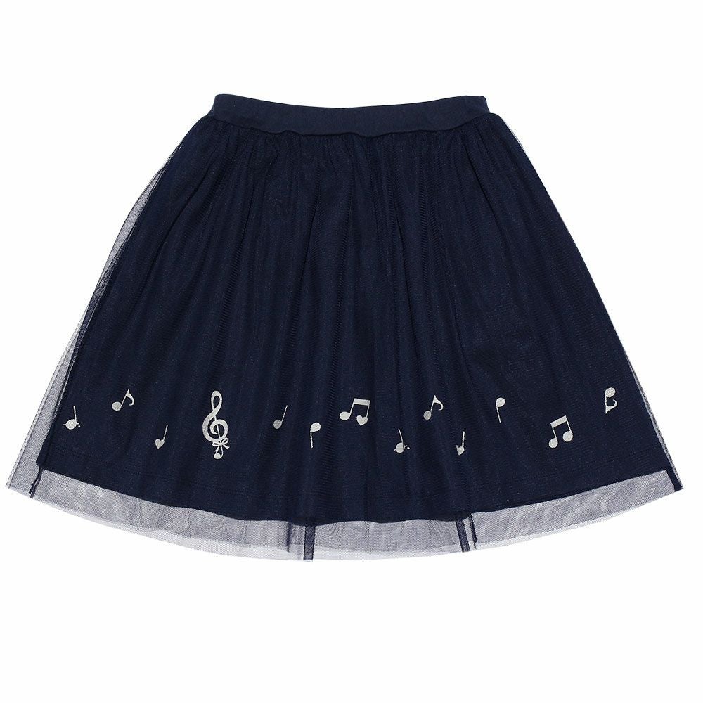 子供服 女の子 音符プリント＆チュールスカート ネイビー(06) 背面