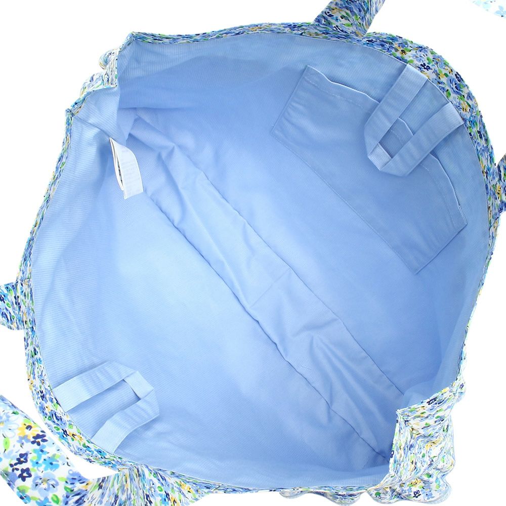 子供服 女の子 花柄フリルリボン付きトートバッグ ブルー(61) デザインポイント2