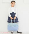 子供服 女の子 花柄フリルリボン付きトートバッグ ブルー(61) モデル画像1