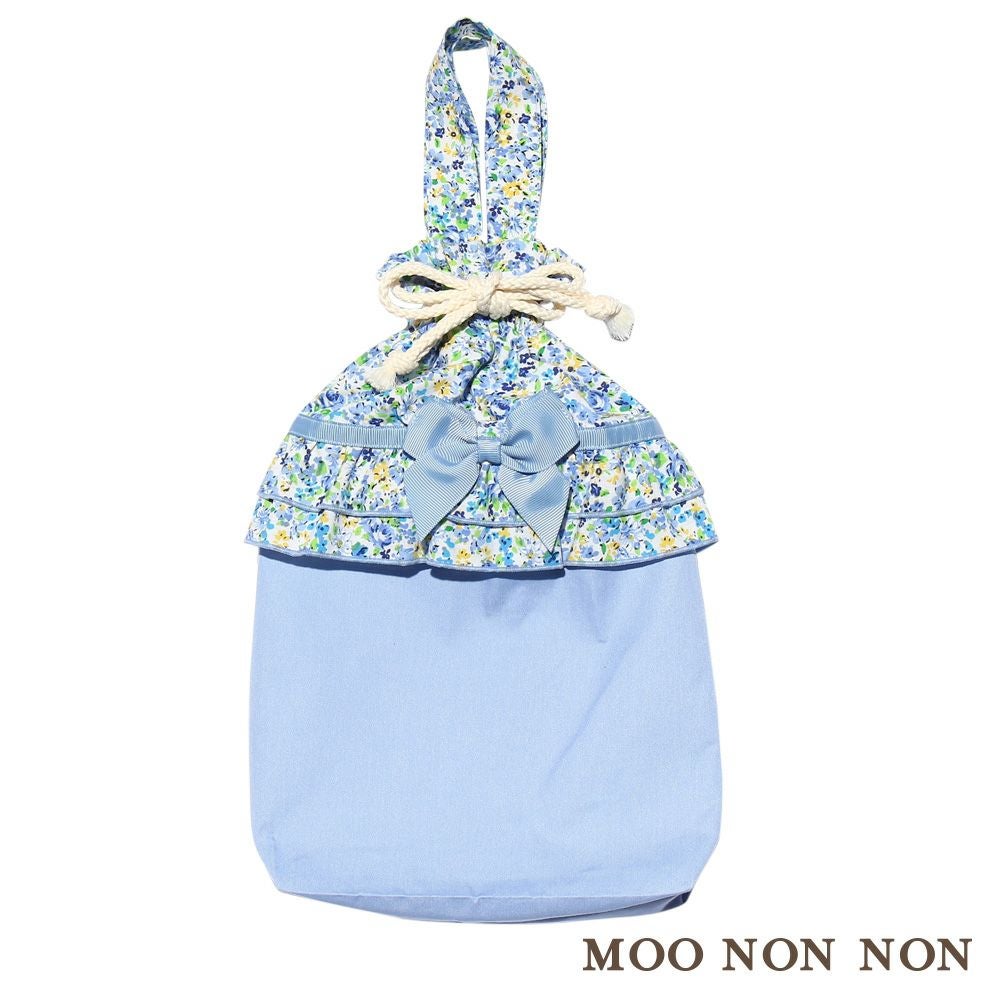 子供服 女の子 花柄リボンつき巾着タイプシューズバッグ