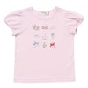 子供服 女の子 綿100％アクセサリー小物プリントTシャツ ピンク(02) 正面