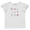 子供服 女の子 綿100％アクセサリー小物プリントTシャツ オフホワイト(11) 正面