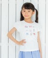 子供服 女の子 綿100％アクセサリー小物プリントTシャツ オフホワイト(11) モデル画像アップ