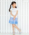 子供服 女の子 綿100％アクセサリー小物プリントTシャツ オフホワイト(11) モデル画像3