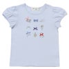 子供服 女の子 綿100％アクセサリー小物プリントTシャツ ブルー(61) 正面