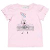 ベビー服 女の子 ベビーサイズ綿100％女の子＆風船プリントTシャツ ピンク(02) 正面