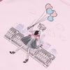 ベビー服 女の子 ベビーサイズ綿100％女の子＆風船プリントTシャツ ピンク(02) デザインポイント1