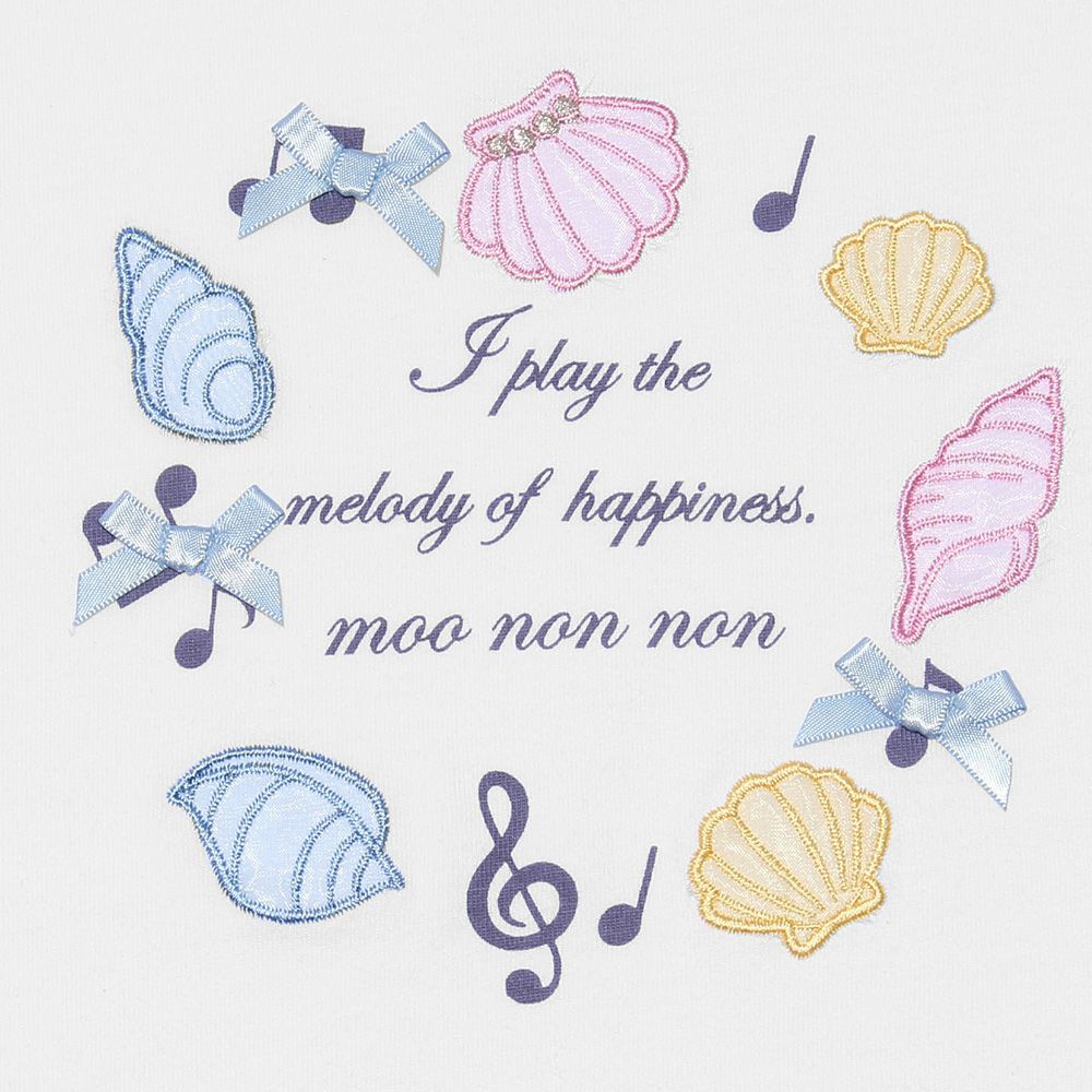 ベビー服 女の子 ベビーサイズ綿100％貝殻モチーフTシャツ オフホワイト(11) デザインポイント1