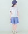 子供服 女の子 綿100％リボンプリント＆リボン付きラインストーンフリル袖 オフホワイト(11) モデル画像4