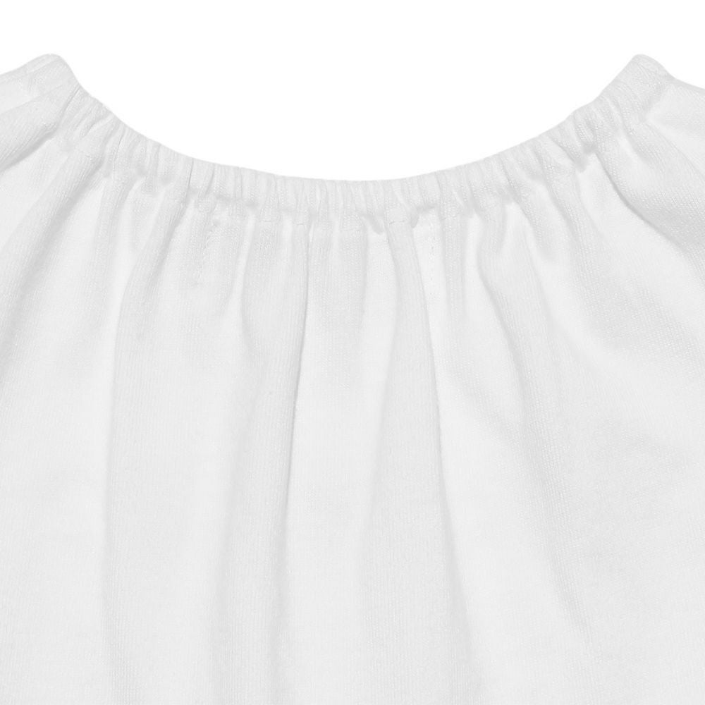 ベビー服 女の子 ベビーサイズ綿100％リボンつきアクセサリープリントワンピース ネイビー(06) デザインポイント2