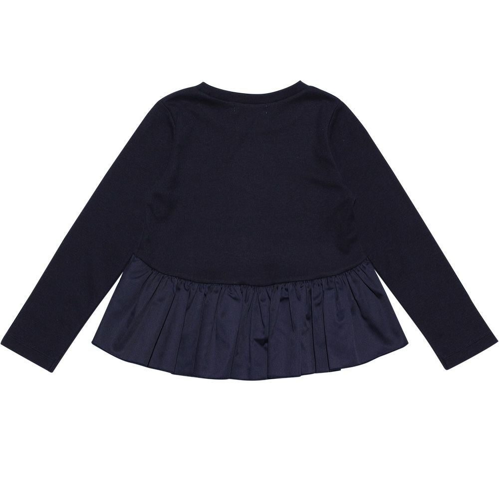 子供服 女の子 リボンつきギャザーフリルTシャツ ネイビー(06) 背面